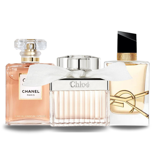 Conjunto de 3 Perfumes | Chanel COCO MADEMOISELLE, Yves Saint Laurent LIBRE e CHLOÉ 100 ml