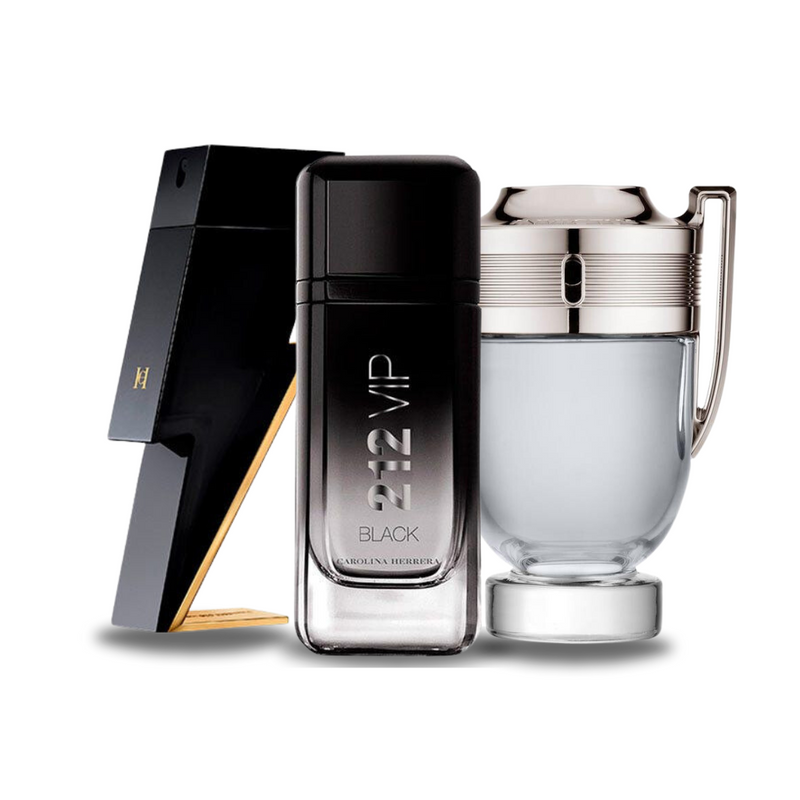 Conjunto de 3 Perfumes | BAD BOY, 212 VIP BLACK, Paco Rabanne INVICTUS 100 ml