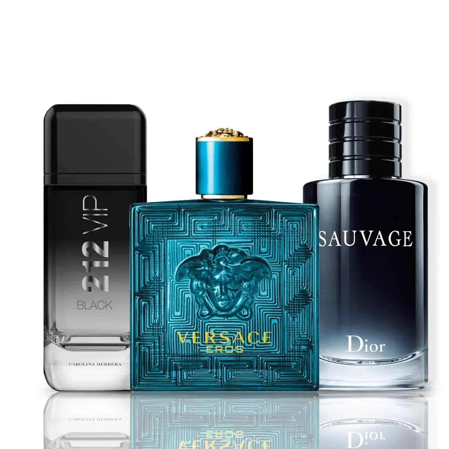 Conjunto de 3 Perfumes | Versace Eros + Sauvage Dior + 212 Vip Black